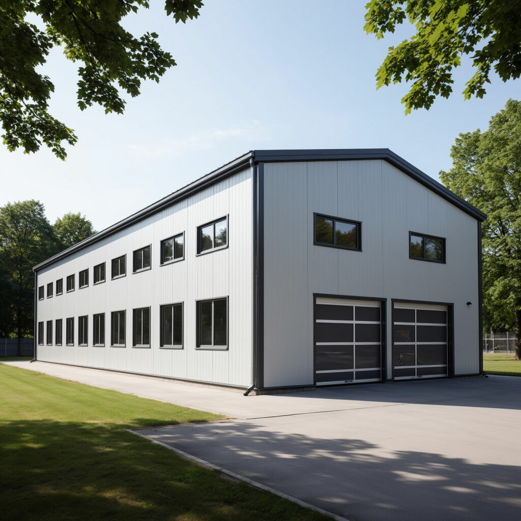 Склад из металлоконструкций и сэндвич-панелей